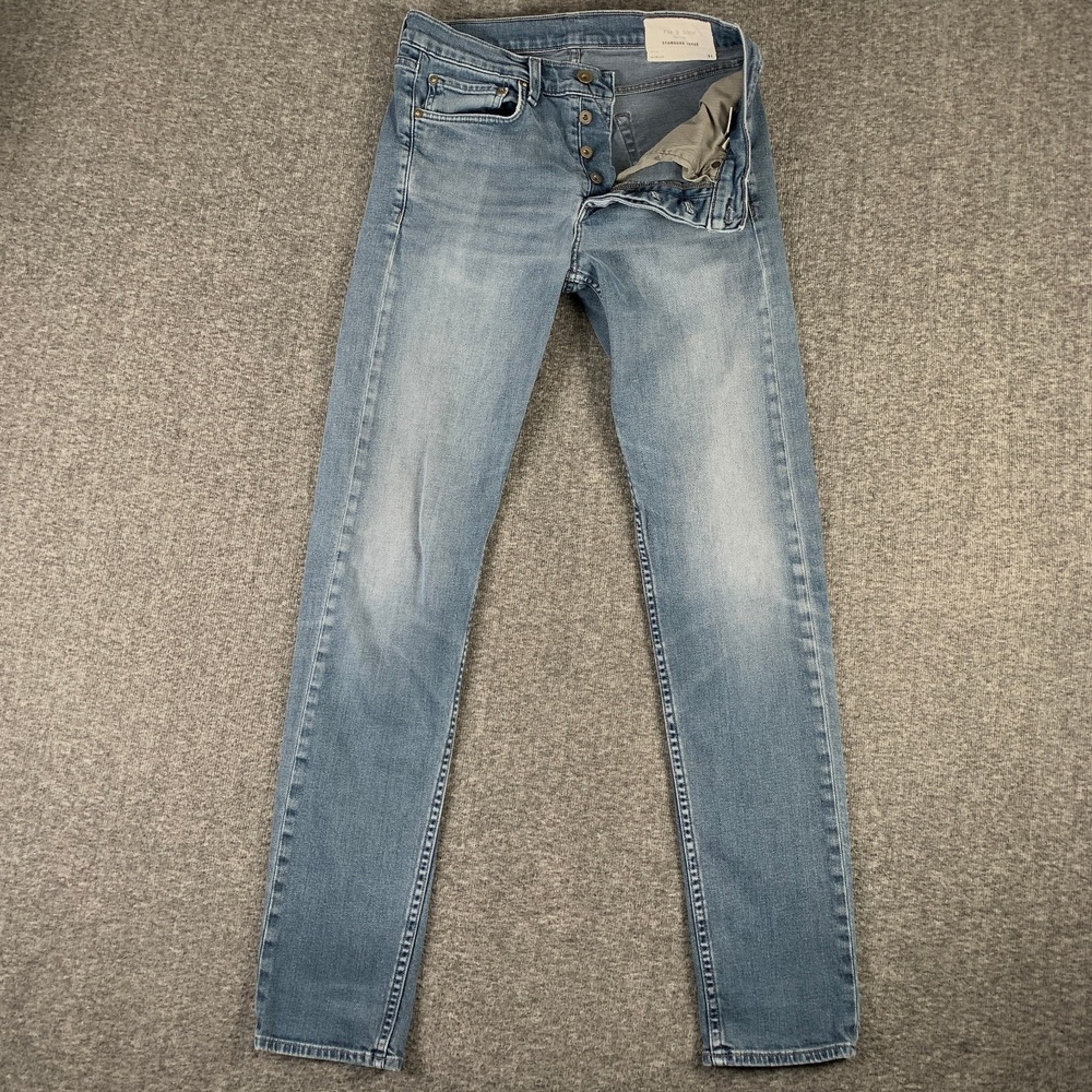 Rag & Bone Fit 2 Slim Jeans Men 31x32 Blue Button Fly Made in USA Pant Modern A2